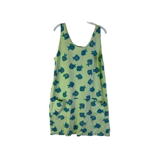 VTG 90s Fresh Produce Cotton Rainbow Fish Print Sun Dress Whimsy - Picture 1 of 9